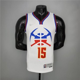 Camiseta Nikola Jokić #15 Denver Nuggets 2021 Earned Edition Blanco