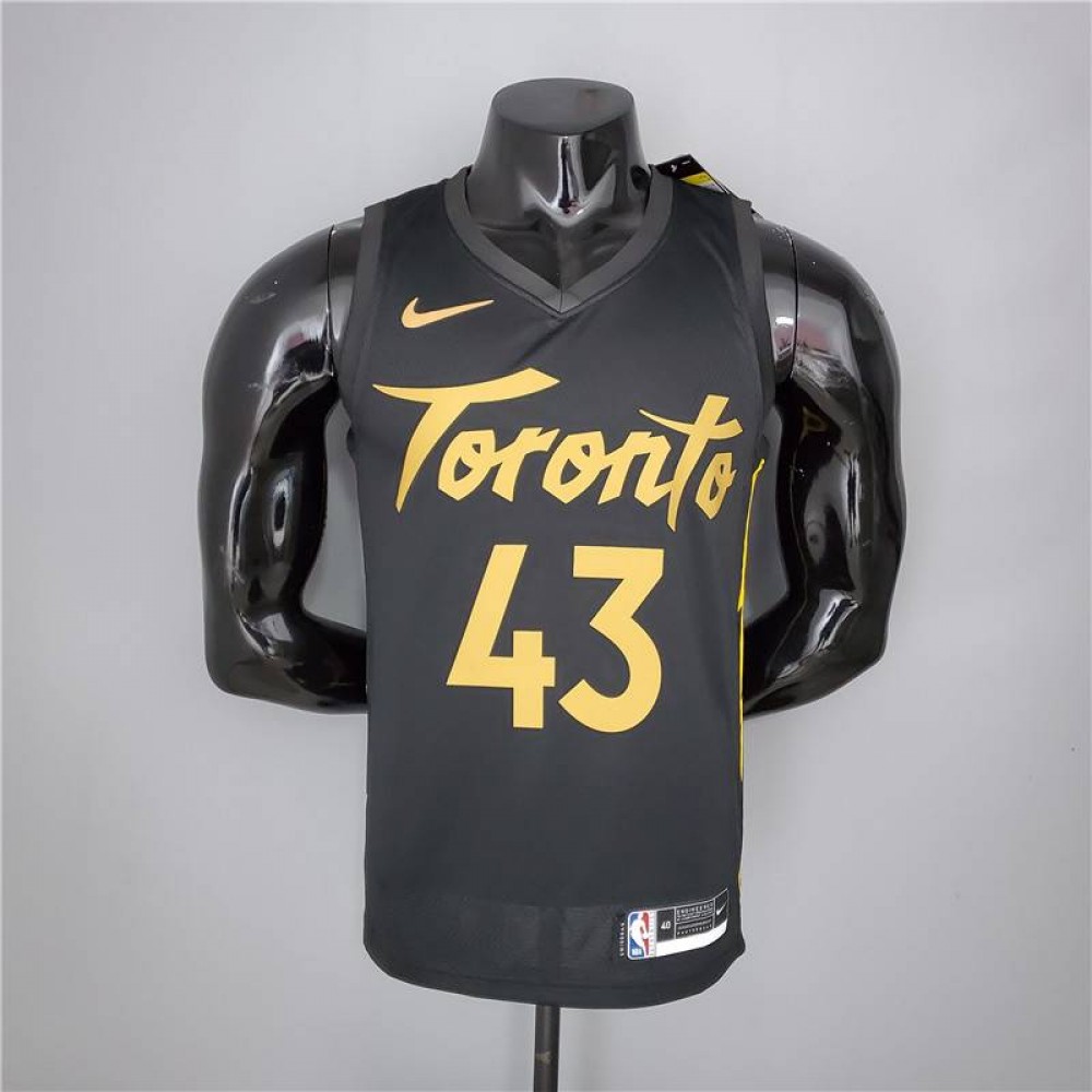 Camiseta Pascal Siakam #43 Toronto Raptors 2021 Negro/Oro Camiseta Pascal Siakam #43 Toronto Raptors 2021 Negro/Oro