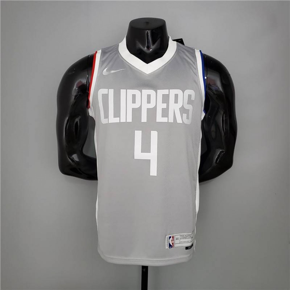 Camiseta Rajon Rondo #4 Los Angeles Clippers Earned Edition Gris Camiseta Rajon Rondo #4 Los Angeles Clippers Earned Edition Gris