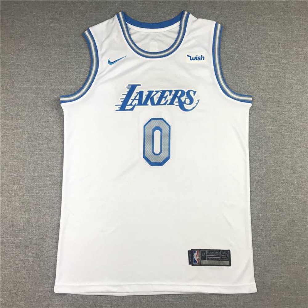 Camiseta Russell Westbrook #0 Los Angeles Lakers City Edition Blanco Camiseta Russell Westbrook #0 Los Angeles Lakers City Edition Blanco