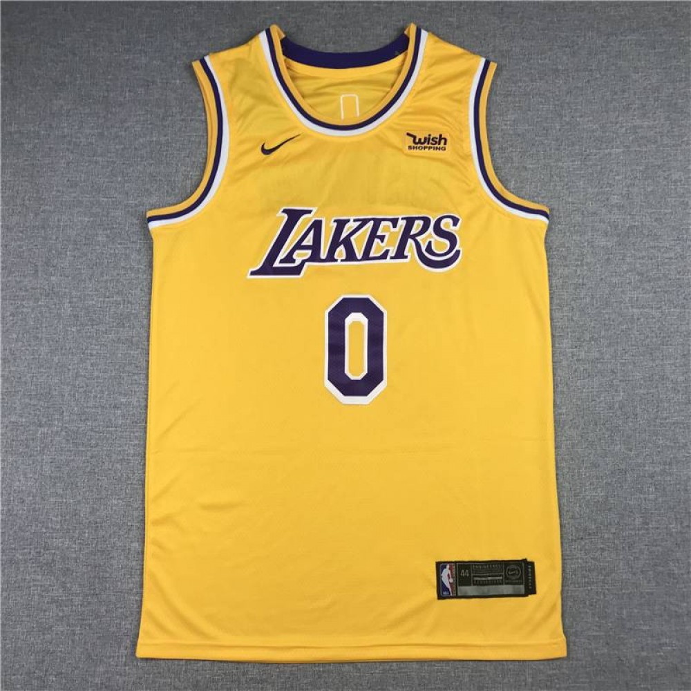 Camiseta Russell Westbrook #0 Los Angeles Lakers Clásico Edition Cuello Redondo Amarillo Camiseta Russell Westbrook #0 Los Angeles Lakers Clásico Edition Cuello Redondo Amarillo