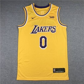 Camiseta Russell Westbrook #0 Los Angeles Lakers Clásico Edition Cuello Redondo Amarillo