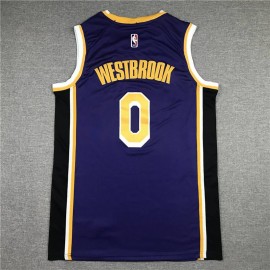 Camiseta Russell Westbrook #0 Los Angeles Lakers Clásico Edition Cuello Redondo Púrpura Camiseta Russell Westbrook #0 Los Angeles Lakers Clásico Edition Cuello Redondo Púrpura
