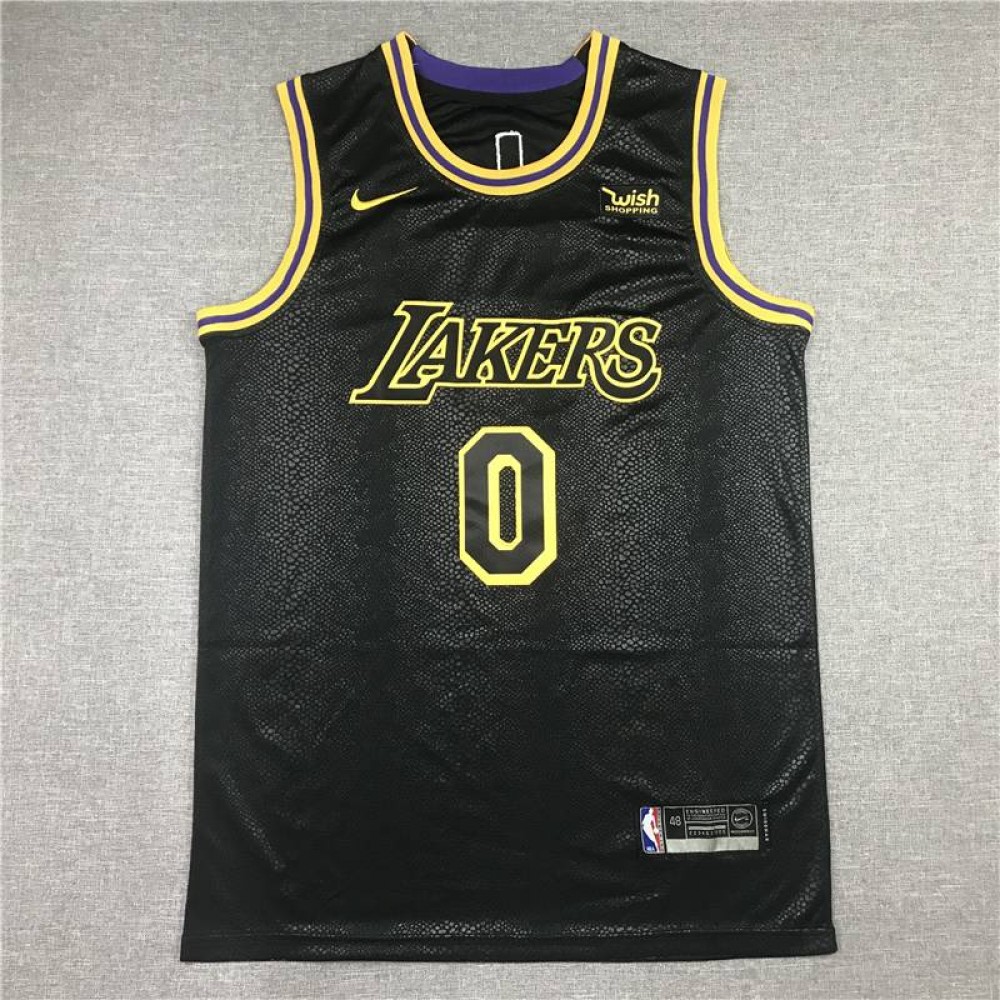 Camiseta Russell Westbrook #0 Los Angeles Lakers Negro Camiseta Russell Westbrook #0 Los Angeles Lakers Negro