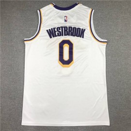 Camiseta Russell Westbrook #0 Los Angeles Lakers Clásico Edition Cuello Redondo Blanco Camiseta Russell Westbrook #0 Los Angeles Lakers Clásico Edition Cuello Redondo Blanco