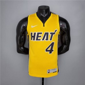 Camiseta Victor Oladipo #4 Miami Heat 2021 Earned Edition Amarillo
