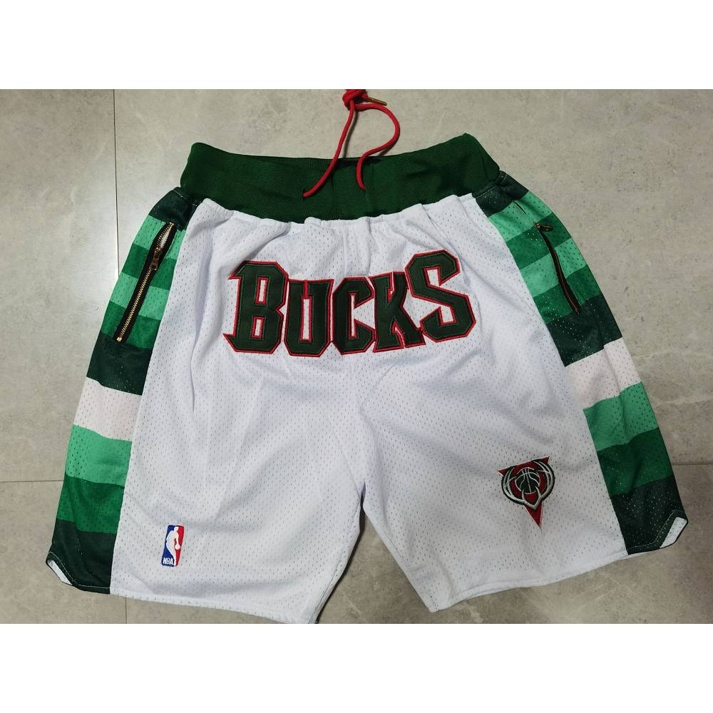 Pantalon Corto de Bolsillo Milwaukee Bucks Blanco