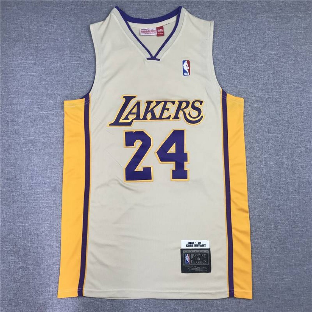 Camiseta Kobe Bryant #24 Los Angeles Lakers Beige Camiseta Kobe Bryant #24 Los Angeles Lakers Beige