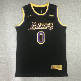Camiseta Russell Westbrook #0 Los Angeles Lakers Earned Edition Negro
