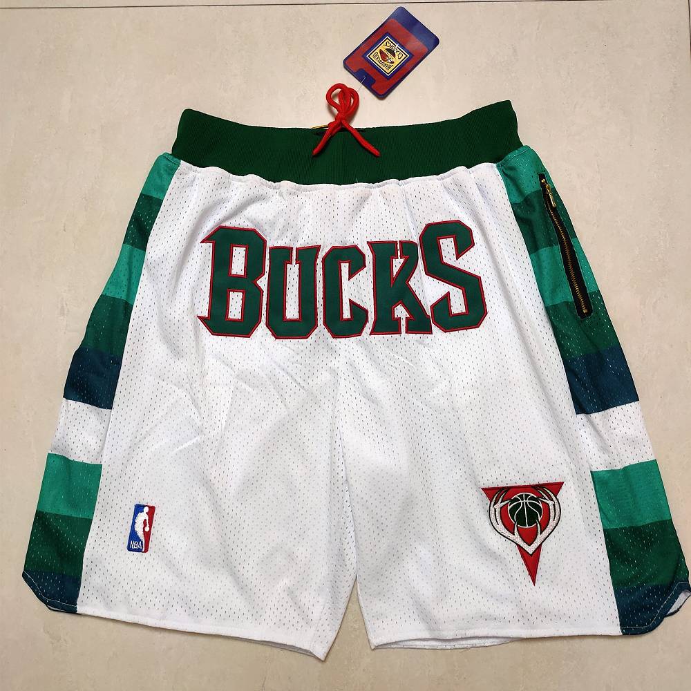 Pantalon Corto de Bolsillo Milwaukee Bucks Blanco
