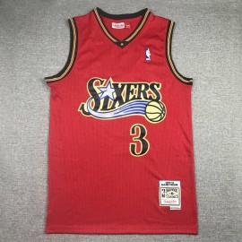 Camiseta Allen Iverson #3 Philadelphia 76ers Clásico Edition Rojo