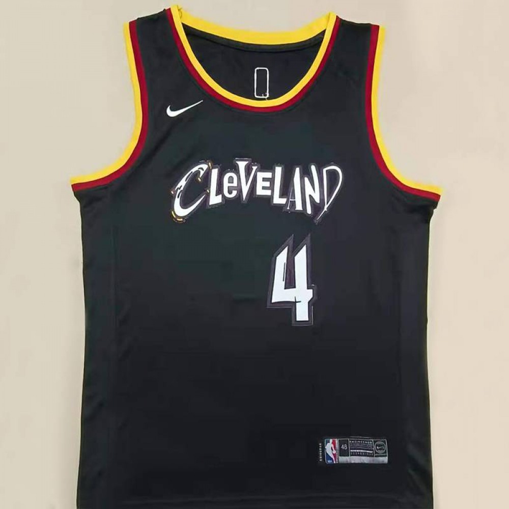 Camiseta Evan Mobley #4 Cleveland Cavaliers 2021 Negro  Camiseta Evan Mobley #4 Cleveland Cavaliers 2021 Negro