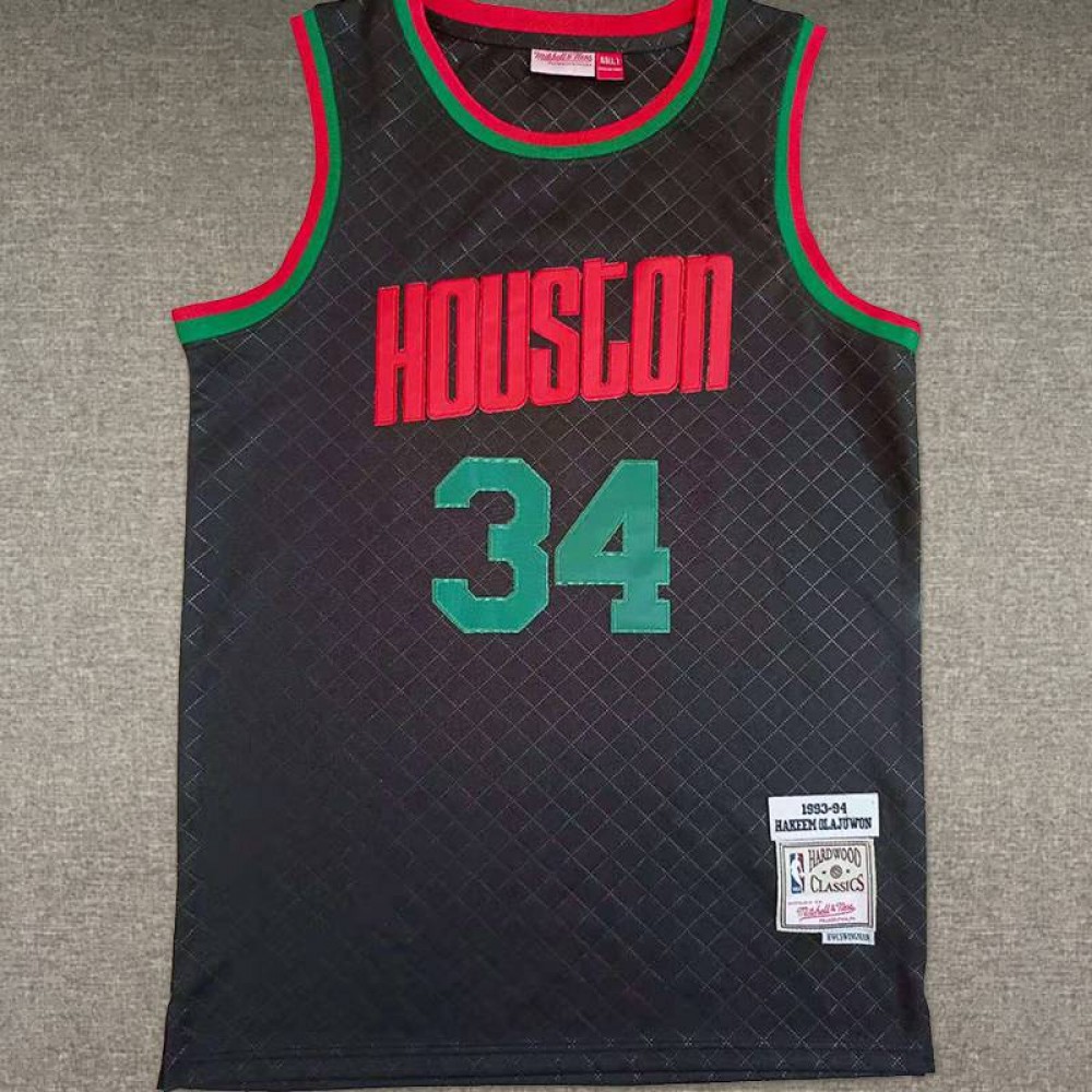 Camiseta Hakeem Olajuwon #34 Houston Rockets Negro Camiseta Hakeem Olajuwon #34 Houston Rockets Negro