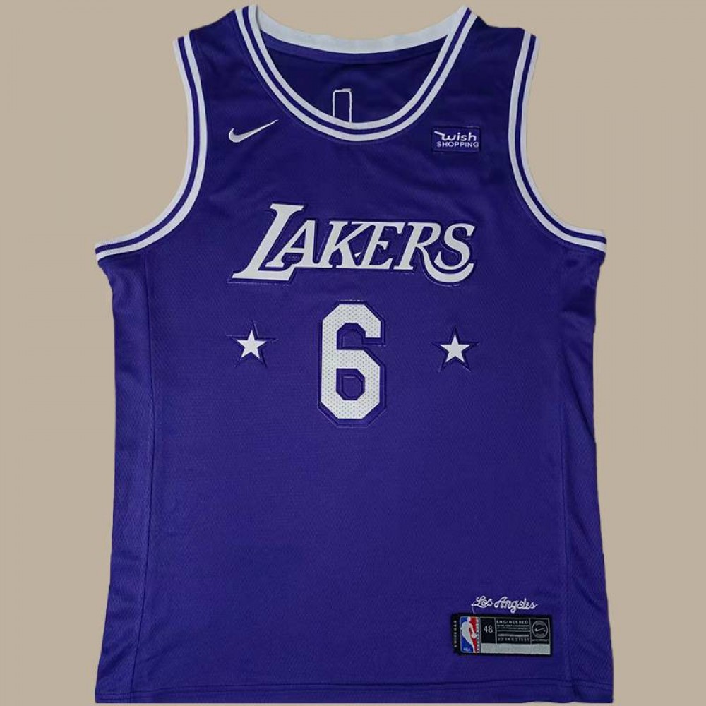 Camiseta LeBron James #6 Los Angeles Lakers Púrpura Camiseta LeBron James #6 Los Angeles Lakers Púrpura