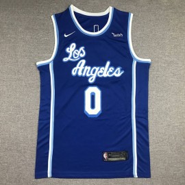 Camiseta Russell Westbrook #0 Los Angeles Lakers Azul