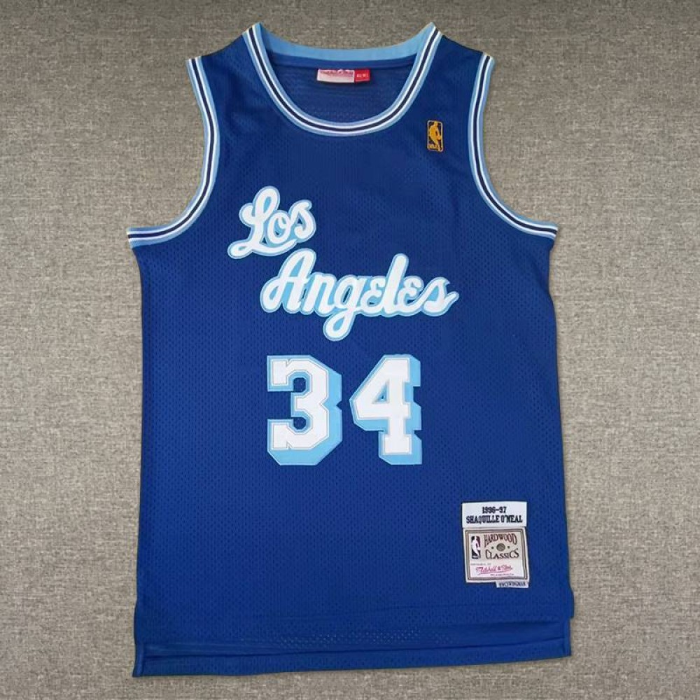 Camiseta Shaquille O'Neal #34 Los Angeles Lakers Clásico Edition Azul Camiseta Shaquille O'Neal #34 Los Angeles Lakers Clásico Edition Azul
