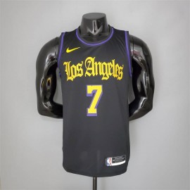 Camiseta Carmelo Anthony #7 Los Angeles Lakers 2021 Latin Negro