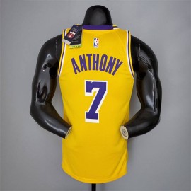Camiseta Carmelo Anthony #7 Los Angeles Lakers Amarillo Cuello Redondo Camiseta Carmelo Anthony #7 Los Angeles Lakers Amarillo Cuello Redondo