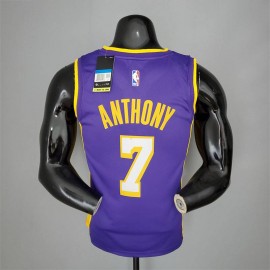 Camiseta Carmelo Anthony #7 Los Angeles Lakers Púrpura Lado Amarillo