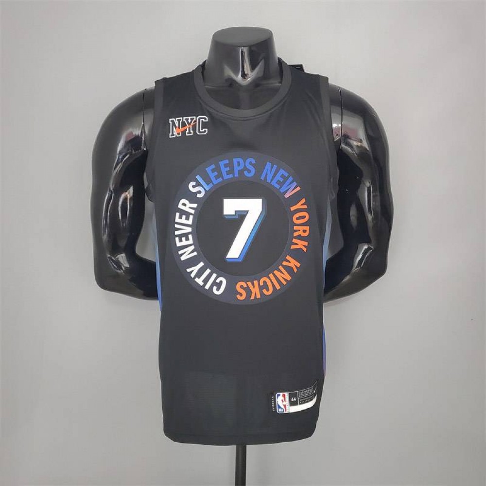 Camiseta Carmelo Anthony #7 New York Knicks 2021 City Edition Negro Camiseta Carmelo Anthony #7 New York Knicks 2021 City Edition Negro
