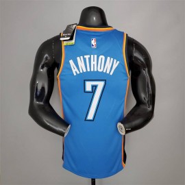 Camiseta Carmelo Anthony #7 Oklahoma City Thunder Azul Camiseta Carmelo Anthony #7 Oklahoma City Thunder Azul