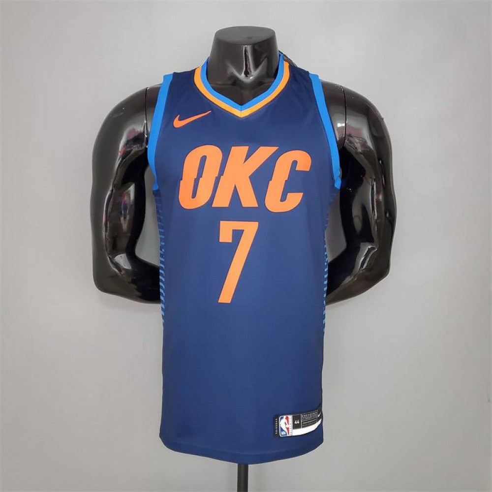 Camiseta Carmelo Anthony #7 Oklahoma City Thunder Azul Rayado