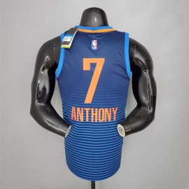 Camiseta Carmelo Anthony #7 Oklahoma City Thunder Azul Rayado