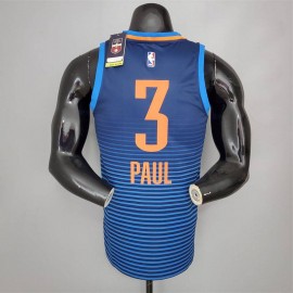 Camiseta Chris Paul #3 Oklahoma City Thunder Azul Rayado Camiseta Chris Paul #3 Oklahoma City Thunder Azul Rayado