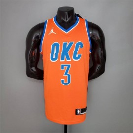 Camiseta Chris Paul #3 Oklahoma City Thunder Jordan Edition Naranja