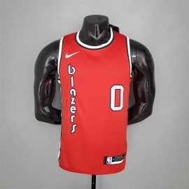 Camiseta Damian Lillard #0 Portland Trailblazers Clásico Edition Rojo