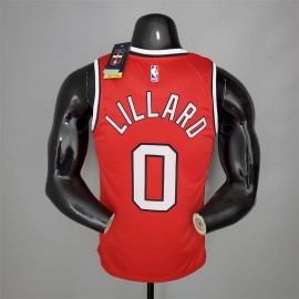 Camiseta Damian Lillard #0 Portland Trailblazers Clásico Edition Rojo