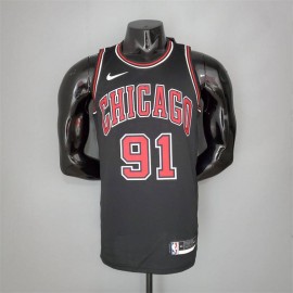 Camiseta Dennis Rodman #91 Chicago Bulls Negro