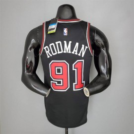 Camiseta Dennis Rodman #91 Chicago Bulls Negro