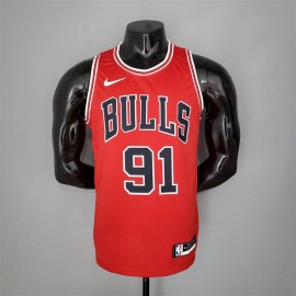 Camiseta Dennis Rodman #91 Chicago Bulls Rojo