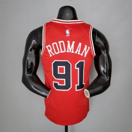 Camiseta Dennis Rodman #91 Chicago Bulls Rojo Camiseta Dennis Rodman #91 Chicago Bulls Rojo