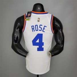 Camiseta Derrick Rose #4 New York Knicks 75 Aniversario Blanco Camiseta Derrick Rose #4 New York Knicks 75 Aniversario Blanco