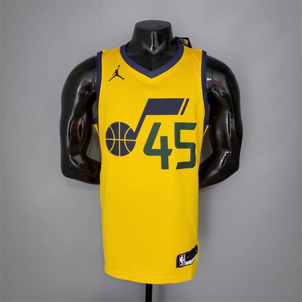 Camiseta Donovan Mitchell #45 Utah Jazz 2021 Jordan Edition Amarillo