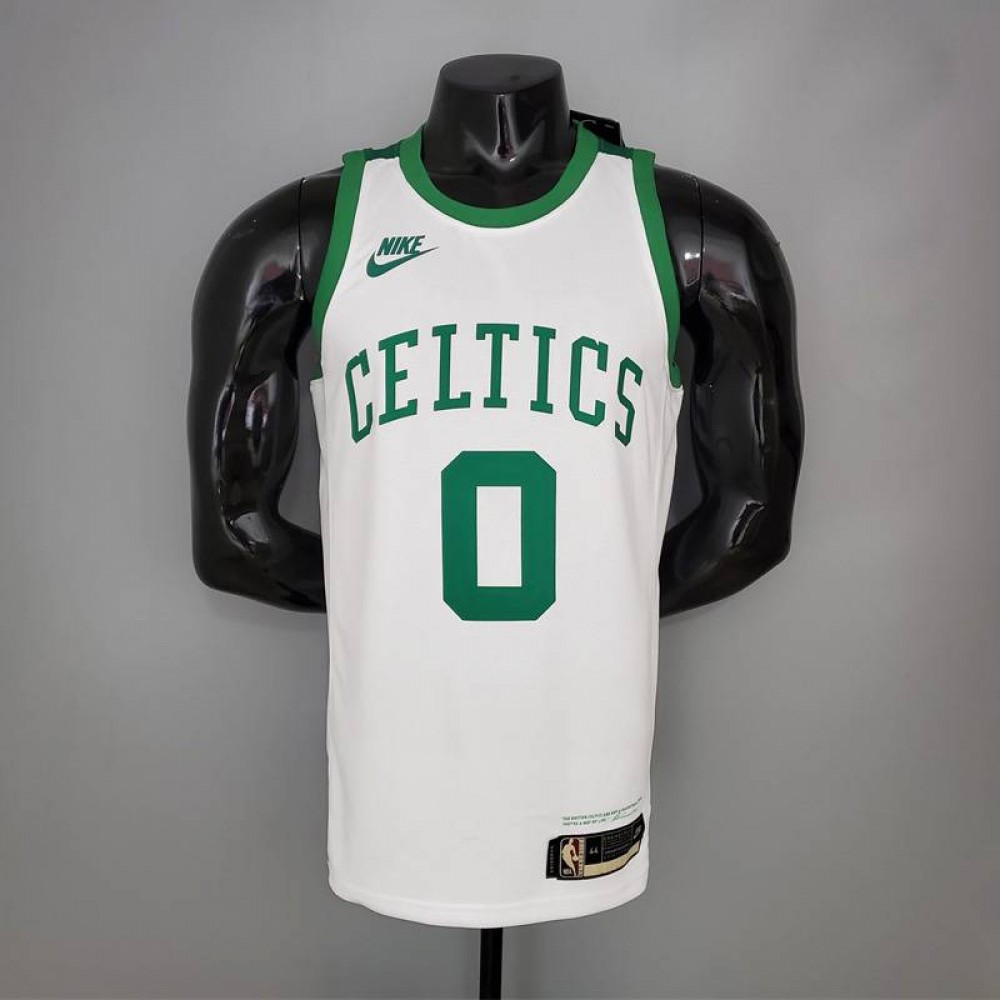Camiseta Jayson Tatum #0 Boston Celtics 75 Aniversario Blanco Camiseta Jayson Tatum #0 Boston Celtics 75 Aniversario Blanco