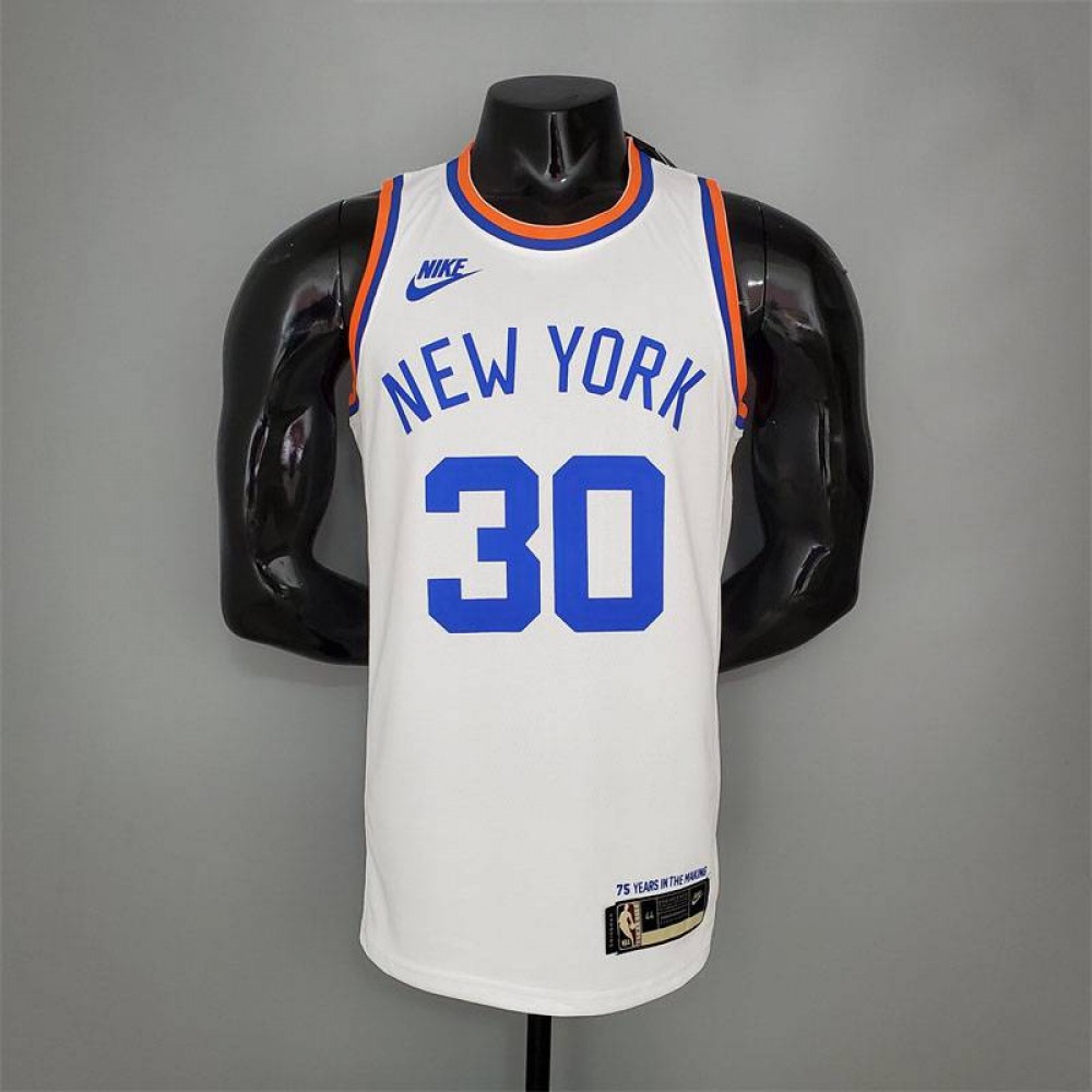 Camiseta Julius Randle #30 New York Knicks 75 Aniversario Blanco