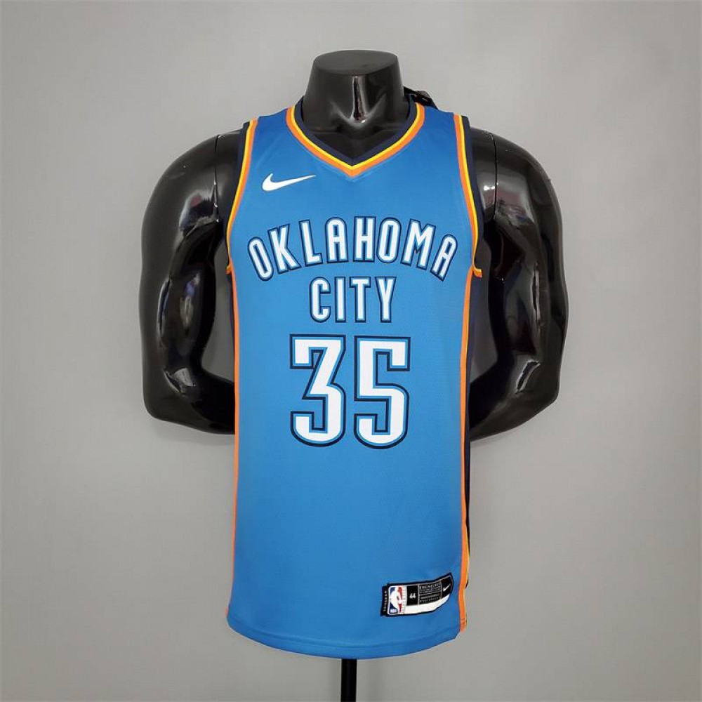 Camiseta Kevin Durant #35 Oklahoma City Thunder Azul Camiseta Kevin Durant #35 Oklahoma City Thunder Azul