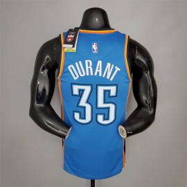 Camiseta Kevin Durant #35 Oklahoma City Thunder Azul Camiseta Kevin Durant #35 Oklahoma City Thunder Azul