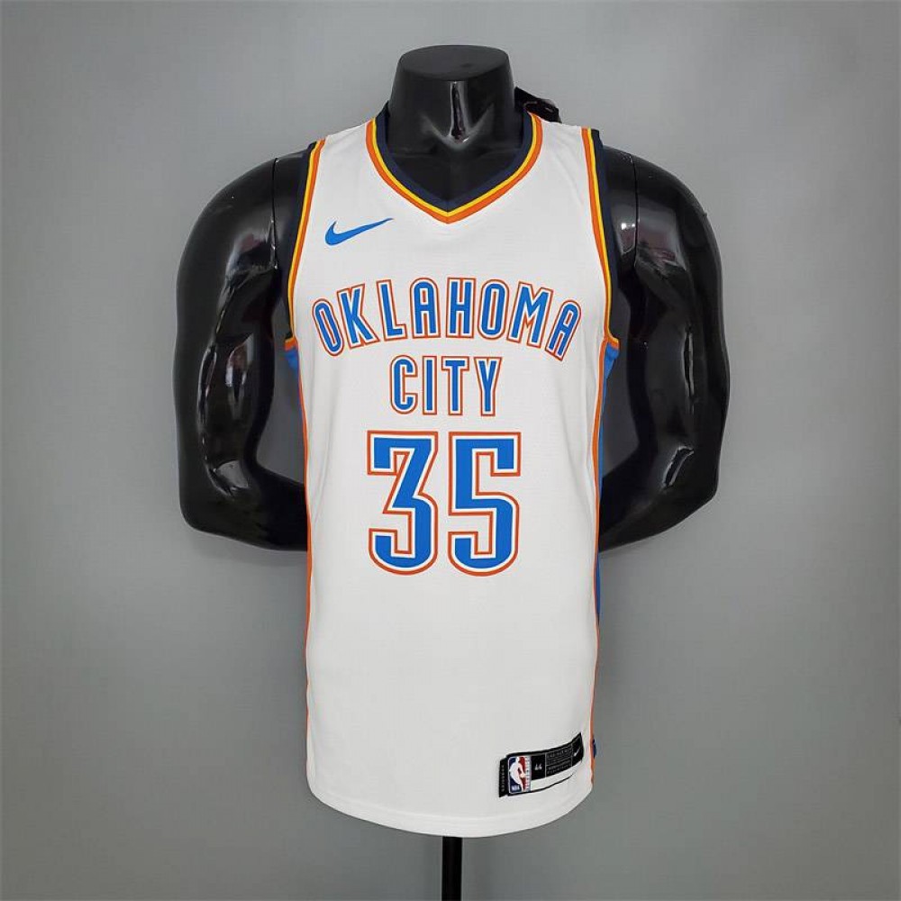 Camiseta Kevin Durant #35 Oklahoma City Thunder Blanco Camiseta Kevin Durant #35 Oklahoma City Thunder Blanco