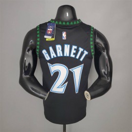 Camiseta Kevin Garnett #21 Minnesota Timberwolves 2018 Clásico Edition Negro