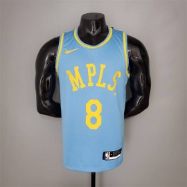 Camiseta Kobe Bryant #8 Los Angeles Lakers 2021 Minneapolis Edition Azul Claro