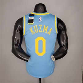 Camiseta Kyle Kuzma #0 Los Angeles Lakers 2021 Minneapolis Edition Azul Claro Camiseta Kyle Kuzma #0 Los Angeles Lakers 2021 Minneapolis Edition Azul Claro