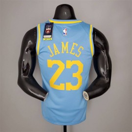 Camiseta LeBron James #23 Los Angeles Lakers 2021 Minneapolis Edition Azul Claro Camiseta LeBron James #23 Los Angeles Lakers 2021 Minneapolis Edition Azul Claro