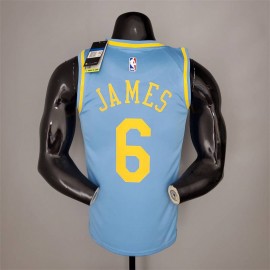 Camiseta LeBron James #6 Los Angeles Lakers 2021 Minneapolis Edition Azul Claro Camiseta LeBron James #6 Los Angeles Lakers 2021 Minneapolis Edition Azul Claro