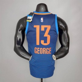 Camiseta Paul George #13 Oklahoma City Thunder Azul Rayado