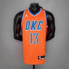 Camiseta Paul George #13 Oklahoma City Thunder Jordan Edition Naranja 