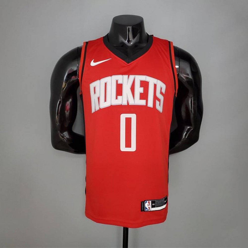 Camiseta Russell Westbrook #0 Houston Rockets 2021 Rojo